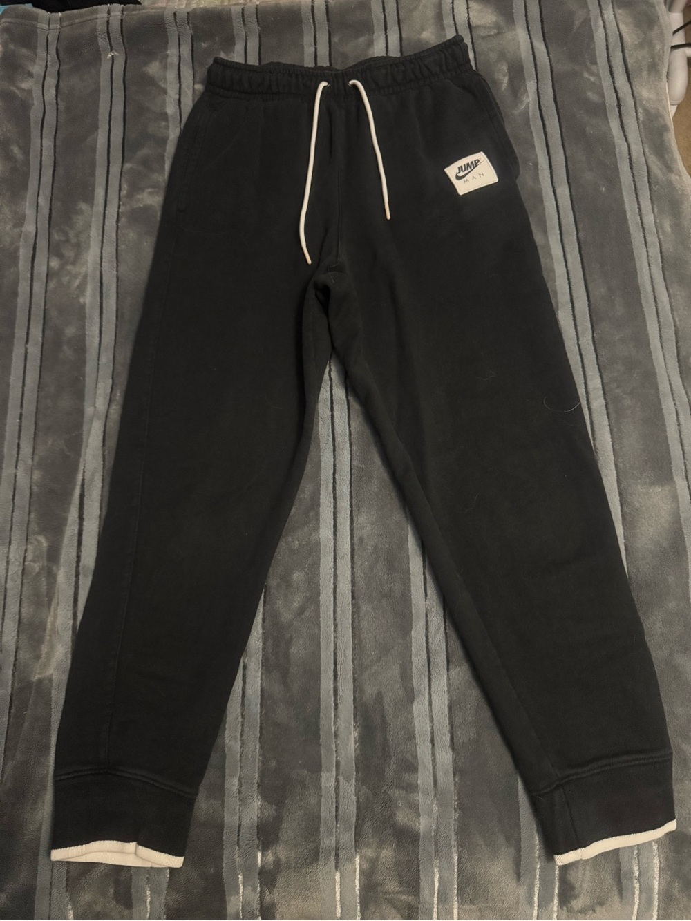 Jordan Men’s Black Jogger Pants with White Drawstring